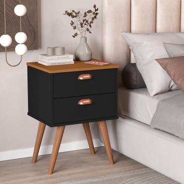 Imagem de Mesa Cabeceira Quarto Janus Preto Nature