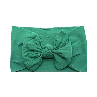 Imagem de Laços De Cabelo Infantil Menina Turbantes De Bebê Fixa Grossa Verde Oliva
