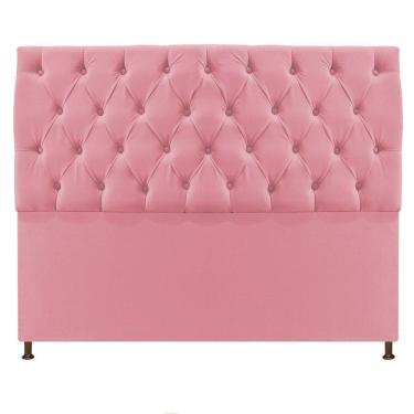 Imagem de Cabeceira Sofia 140 Cm Casal Suede Rosa Bebê