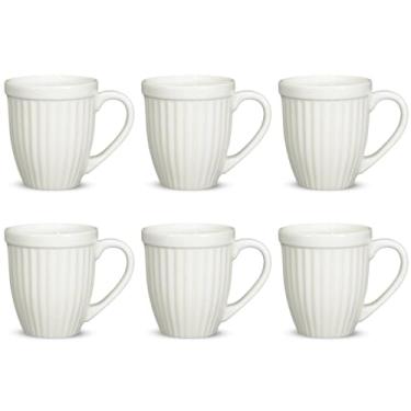 Imagem de Jogo de Xicara, Kit 6 Canecas Xicaras de Ceramica Mesa Posta Linha Italia Colors 12 Cores Disponiveis 390ml(BRANCO,2ª LINHA OUTLET)