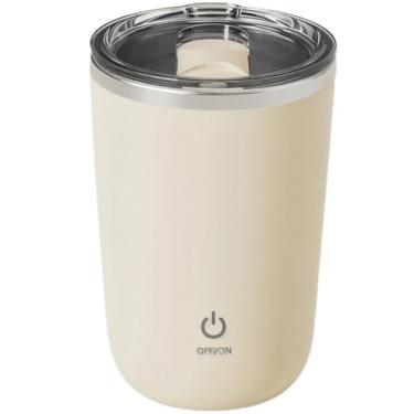 Imagem de byepica Caneca de café de aço inoxidável liquidificador elétrico de 350 ml - copo recarregável por USB, mistura automática para café proteico, cacau quente, matcha latte shake