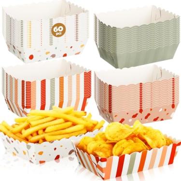 Imagem de Havawish Pacote com 60 bandejas de comida descartáveis guingão, barcos de lanche de papel recortado xadrez, barcos de comida descartáveis, prato de nacho para festa, casamento, piquenique, suprimentos