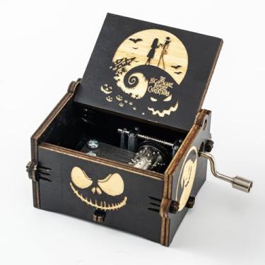 Imagem de Caixa de música de madeira antiga esculpida amor para amante, namorada, namorado, marido, esposa, aniversário de casamento, aniversário, Natal, Halloween, melhor presente para o dia dos namorados