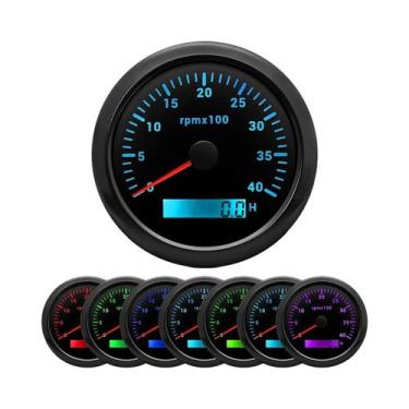 Imagem de Tacômetro LCD Com Luz De Fundo Em 7 Cores, Medidor De Horas De 85mm, 3