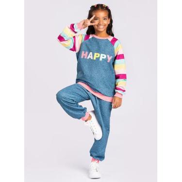 Imagem de Conjunto Blusão Raglan E Calça Em Moletom Happy - Molekada, 10