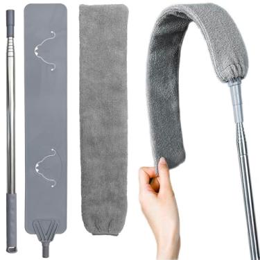 Imagem de Ferramentas de limpeza de poeira retrátil de 254 cm, aparelhos de limpeza de eletrodomésticos, espanador de lacunas de microfibra, ferramentas de limpeza embaixo para geladeiras, sofá, fogão, cama