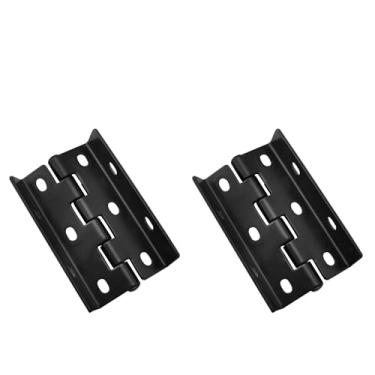 Imagem de JCBIZ 2 peças dobradiças quatro dobras caixa de madeira armário dobradiça preta 8,2 cm x 1,5 cm para substituição de ferragens de móveis