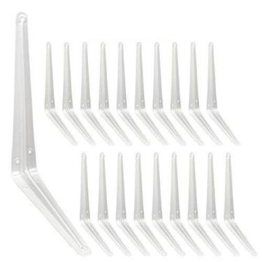 Imagem de Suportes de prateleira Joroamp 25 cm White Metal Heavy Duty, pacote co