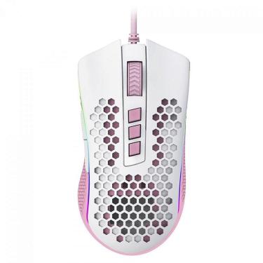 Imagem de Mouse Gamer Redragon Storm, RGB, 12400 DPI, 8 Botões Programáveis, White/Pink - Branco - Unissex -Unissex