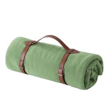 Imagem de Cobertor de lã com peso e mantas para mulheres, homens, adultos, longo, solteiro para sofá, quente, macio, confortável para outono e inverno, portátil, lavável na máquina (verde, 100 x 150 cm)