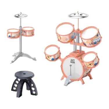 Imagem de JunZheHub Bateria Infantil com Banco para Aprendizado Musical E Diversão, Estilo D