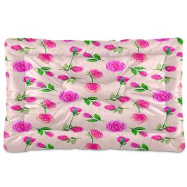 Imagem de SEHANY Cama de flores coloridas para cães e gatos com fundo antiderrapante, cama de canil, colchão macio para animais de estimação, lavável para cães pequenos, médios e grandes, gatos, 61 x 45 cm