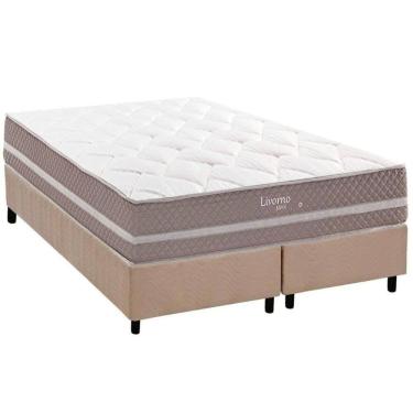 Imagem de Conjunto Box King: Colchão Molas Herval Maxspring Livorno + Base Crc Suede Clean (193x203)