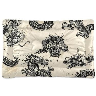 Imagem de SEHANY Cama de dragão vintage para cães e gatos com fundo antiderrapante, cama de canil, colchão macio para animais de estimação, lavável, almofada para cães pequenos, médios e grandes, gatos, 61 x 45