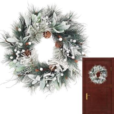 Imagem de Bohany Coroa De Natal Artificial,Decoração Para Feriados - Guirlanda De Natal Invernal Com Pinhas,Para Centro De Mesa Festa Reunião Interior Exterior Casa De Campo Armário Janela Da Cozinha