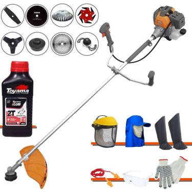 Imagem de Roçadeira Lateral Tekna RL520P À Gasolina 52cc 2HP Para Todos os Tipos de Trabalho Com Carretel + Kit de 7 Opções de Cortes + EPI + ÓLEO TOYAMA