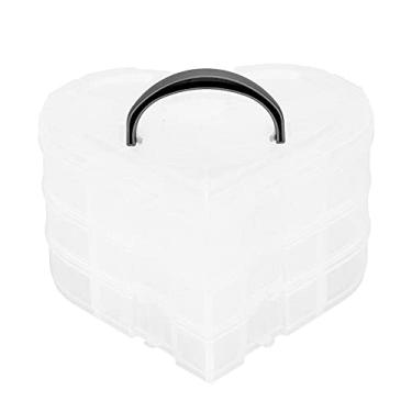 Imagem de Caixa organizadora de joias de plástico transparente em formato de coração, recipiente de armazenamento diy para contas de strass, arte de costura, equipamento de pesca, 1 peça
