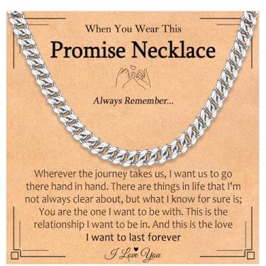 Imagem de EPIRORA Presentes para homens, colar de corrente de elos cubanos de aço inoxidável hip hop de 6 mm para namorado, marido, amante, joias masculinas, ideias de presente de compromisso, presentes de