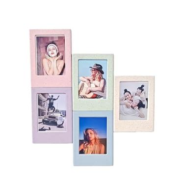 Imagem de Pacote com 5 porta-retratos magnéticos, tamanho pequeno, 5 x 7,6 cm para geladeira, escola, escritório, decoração de parede de casa, exibição de fotos, presente para mulheres e homens