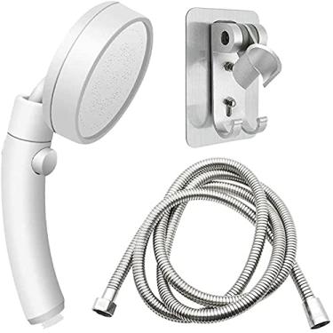 Imagem de YYBOES Chuveiro cabeça de chuveiro filtro de chuveiro elétrico cabeça de chuveiro chuveiro de alta pressão para aumentar a pressão aço inoxidável 220 furos grupo Booster pistola de pulverização Functi