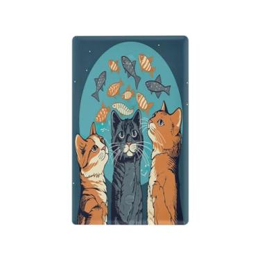Imagem de Wassud Placa de cobertura de interruptor de luz para peixes e gatos, 1 capa de tomada em branco placa de parede decorativa decoração de casa sala de estar quarto