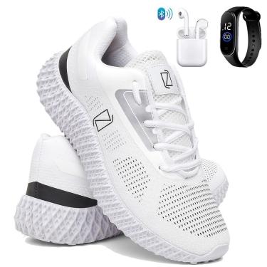 Imagem de Tênis Masculino de Corrida e Academia Super Leve e Confortável com Fone e Relógio-Masculino