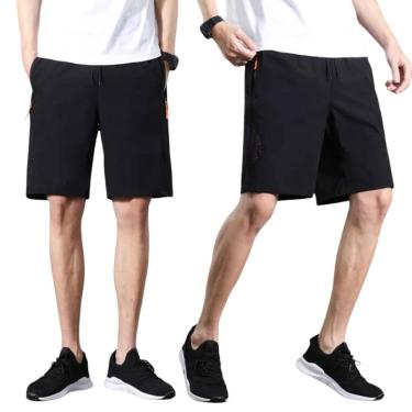 Imagem de Kit c/ 2 Bermudas CORRIDA Academia Bolso Zíper Tecido Gelado com Elastano 951-Masculino