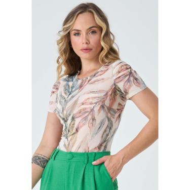 Imagem de Blusa PKS Manga Curta Tule Estampada-G-Feminino