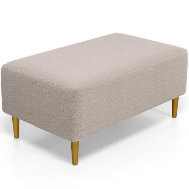 Imagem de Puff Decorativo Para Sala De Estar Cléo Pés Palito 90 Cm W01 Bouclê Cr