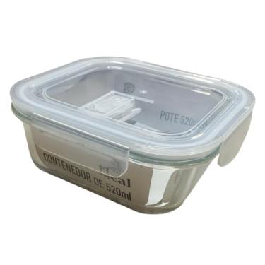 Imagem de Pote Hermético de Vidro Quadrado, 800ml, Tampa com Vedação em Silicone, 16x7cm, para Armazenar Alimentos