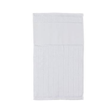 Imagem de Kit 12 Peças de Toalhas de Lavabo 100% Algodão Branco (30x50 cm) Veludo Canelado com Barra Lisa para Personalização 420g/m².