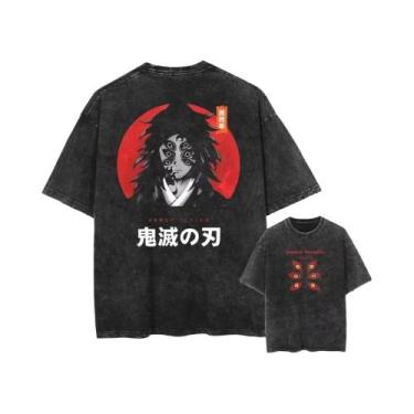 Imagem de Camiseta Oversized Vintage Streetwear Com Estampa Gráfica De Anime Har