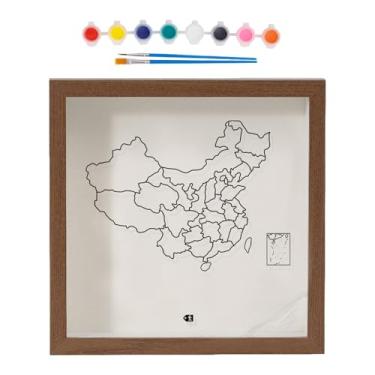 Imagem de Generic Caixa de recordações Shadow Box para ingressos, porta-retratos e vitrine com abertura superior para festas, Marrom 15x15cm