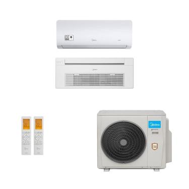 Imagem de Ar-Condicionado Multi Split Inverter Midea 18.000 (1x Evap HW 9.000 + 1x Evap Cassete 1 Via 18.000) Quente/Frio 220V								
