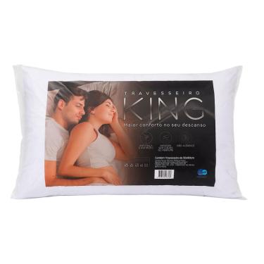 Imagem de Travesseiro King Sintético 50x90cm Extra Largo Primavera Fibram Branco