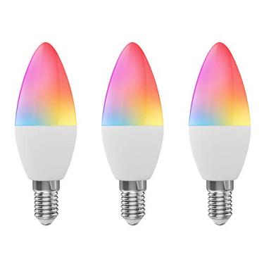 Imagem de Lâmpada de Velas LED WiFi RGB W C 5W E12 Regulável SmartLife Controle Remoto por APP Compatível com Voz Residencial 3 Pa