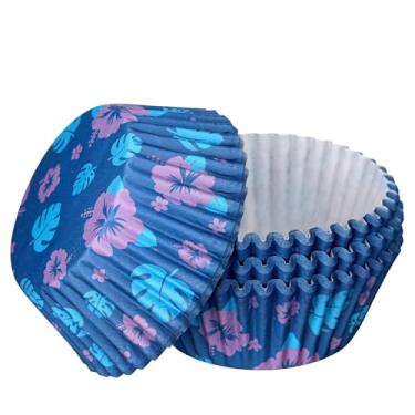 Imagem de Tioncy 300 peças de forros azuis para cupcake de desenho animado azul e rosa, decorações de festa com tema de desenho animado, suporte de forro, carnaval, circo, aniversário, chá de bebê, festa