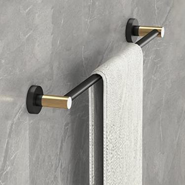 Imagem de Toalheiro para banheiro, suporte de toalha de mão de banheiro, trilho de banheiro, vaso sanitário montado na parede de aço inoxidável barra de toalha de polo duplo (uma haste única 50 cm-A