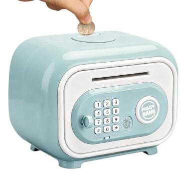 Imagem de Cofre Eletrônico para Crianças | Máquina De Cofre Para Dinheiro Em Espécie E Moedas - com Código e Senha de Impressão Digital - Presente Aniversário para Rapazes e Raparigas dos 3 aos 12 Anos para Bri