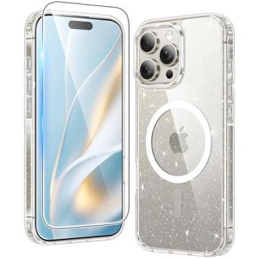 Imagem de FNTCASE Capa para iPhone 16 Pro: capas de telefone magnéticas transparentes compatíveis com Magsafe Slim anti amarelamento grau militar proteção contra quedas capa de celular resistente transparente