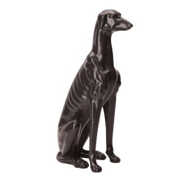 Imagem de Escultura Decorativa Cachorro Preto em Cerâmica 36x19cm Mart