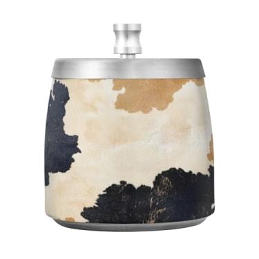 Imagem de Qilmy Cinzeiro de aço inoxidável com tampa - Cinzeiro de cigarro à prova de vento sem cheiro sem fumaça para casa, escritório, carro, pátio, varanda (uso interno e externo)