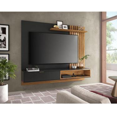 Imagem de Painel Para Tv Home Suspenso Ambiente Tocantins 1.8 Preto Acetinado Noce Milano - Colibri