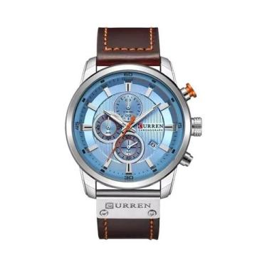 Imagem de Relógio De Luxo Masculino Em Couro Esportivo À Prova d'Água Quartz Com