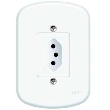 Imagem de Conjunto Tomada 2p+t 10a 250 Volts Blanc - 1349 - Fame Tomada 10a C- Placa Blanc 1349 Fame 1349.