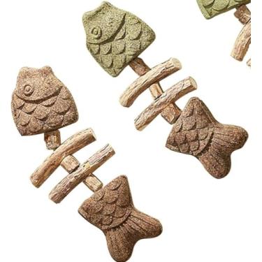 Imagem de Pacote com 3 brinquedos de erva de gato, limpeza de dentes de gato, brinquedos interativos para gatos internos, são comestíveis para todas as raças de gatos