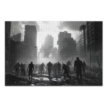 Imagem de Quebra-cabeça adulto Zombies City com letras nas costas 500 peças para adultos