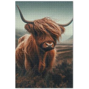 Imagem de Unicórnios roxos personalizados cenário fantástico quebra-cabeça 500 peças decoração de casa adulto arte natureza quebra-cabeças engraçados presentes de jogo de quebra-cabeça, 51 x 35 centímetros