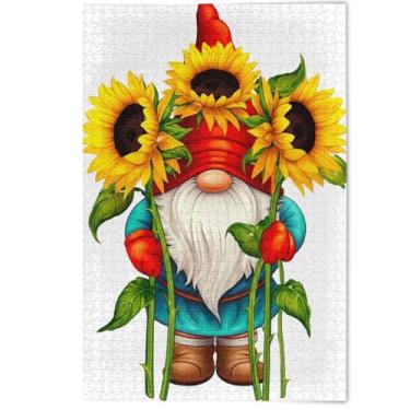 Imagem de Quebra-cabeça com flores de gnomo fofo, 500 peças para adultos, animais, arte colorida, natureza, divertido, quebra-cabeça, jogos tecnológicos, presentes, 500 peças, 52 x 37,8 cm