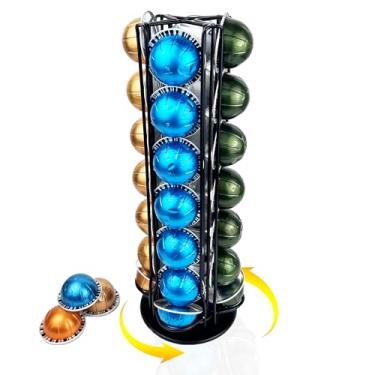 Imagem de WORBIC Organizador De Cápsulas De Café Para Nespresso Vertuo, Comporta 28 Cápsulas, Suporte Para Cápsulas Nespresso De Grande Capacidade, Design Preto Elegante, Ideal Para Cozinhas Pequenas E Cafete